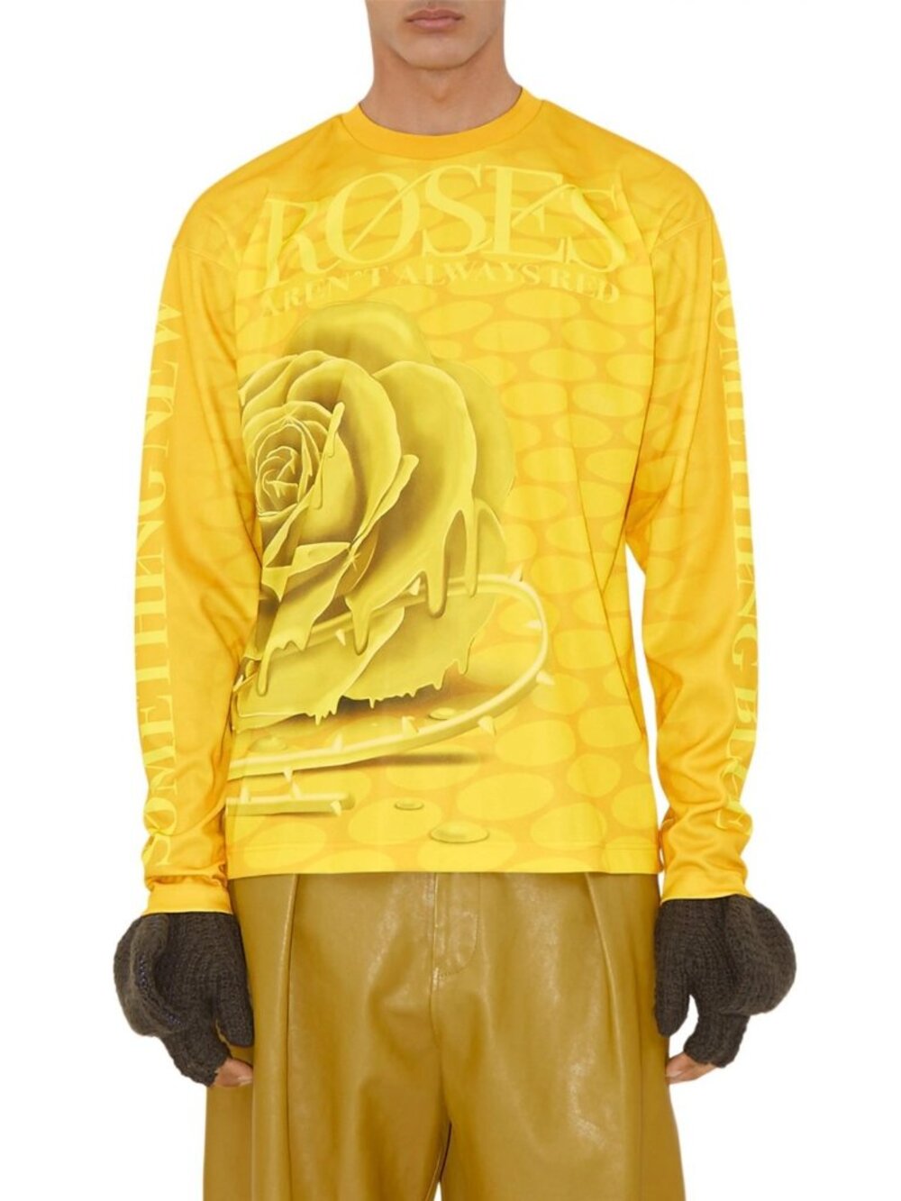 Burberry Rose Print Men's Long Sleeve Graphic T-Shirt Pear Size XXL - Italy